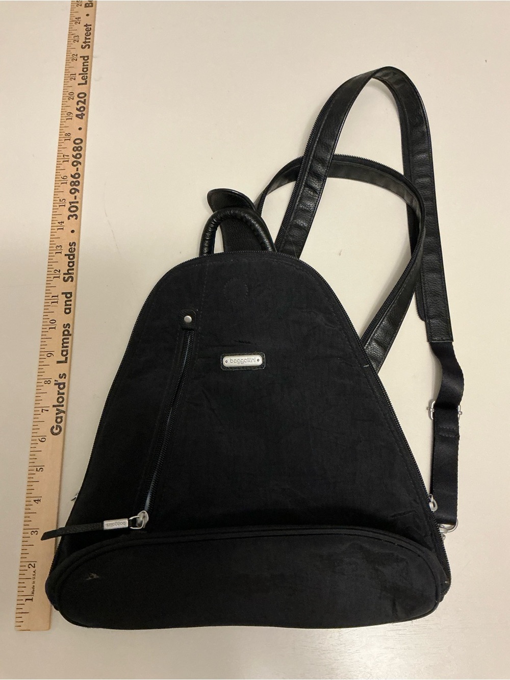 Baggallini Black Convertible Sling Backpack “Metro” - no wristlet